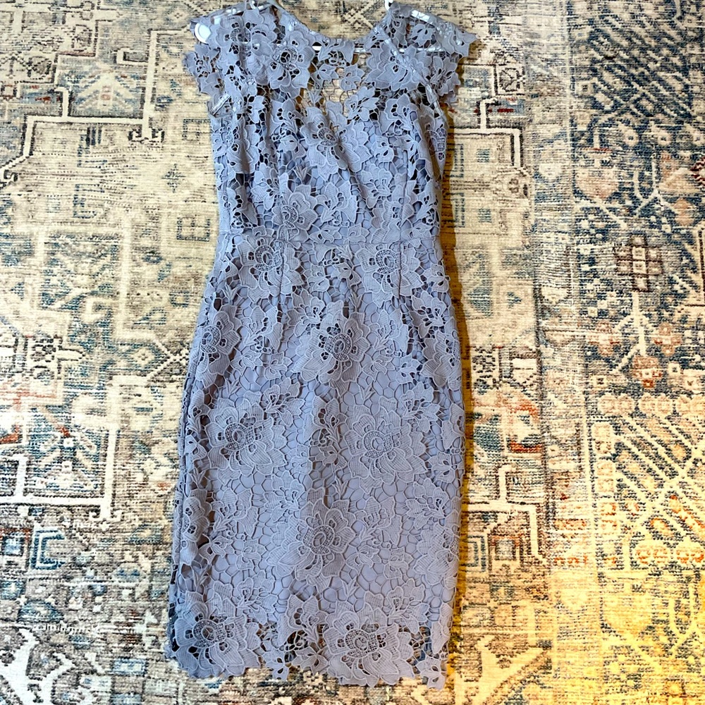 Asos lace midi dress in lilac
